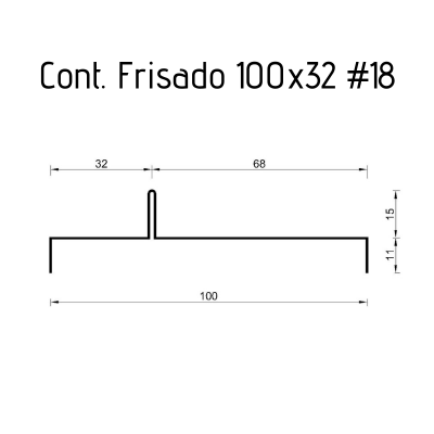 Contorno Frisado 100 x 32 #18 - 3 metros