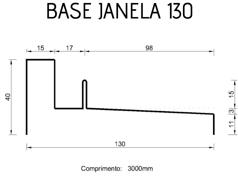 Base de Janela 130 #18 - 3 metros