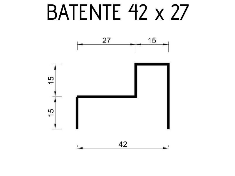 Batente 42 x 27 #18 - 3 metros