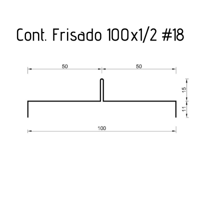 Contorno Frisado 100 x 1/2  #18 - 3 metros