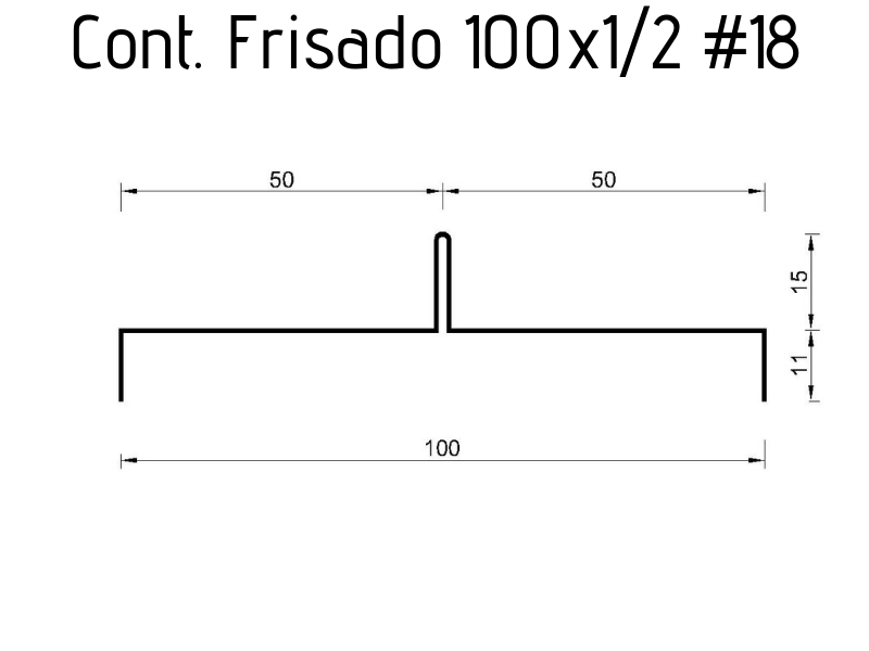 Contorno Frisado 100 x 1/2  #18 - 3 metros
