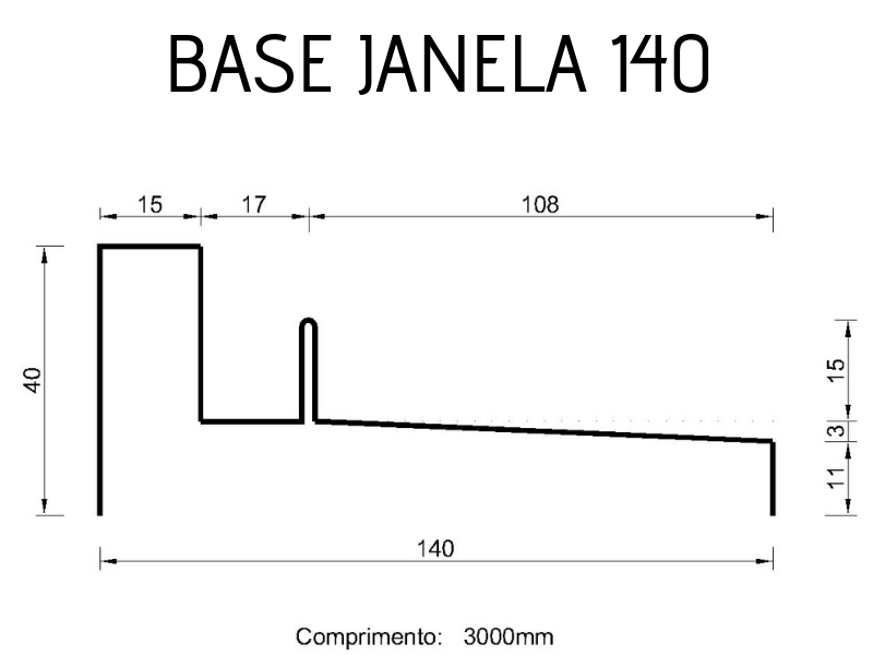 Base de Janela 140 #18 - 3 metros