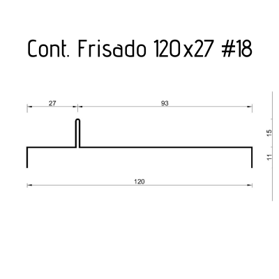 Contorno Frisado 120 x 27 #18 - 3 metros