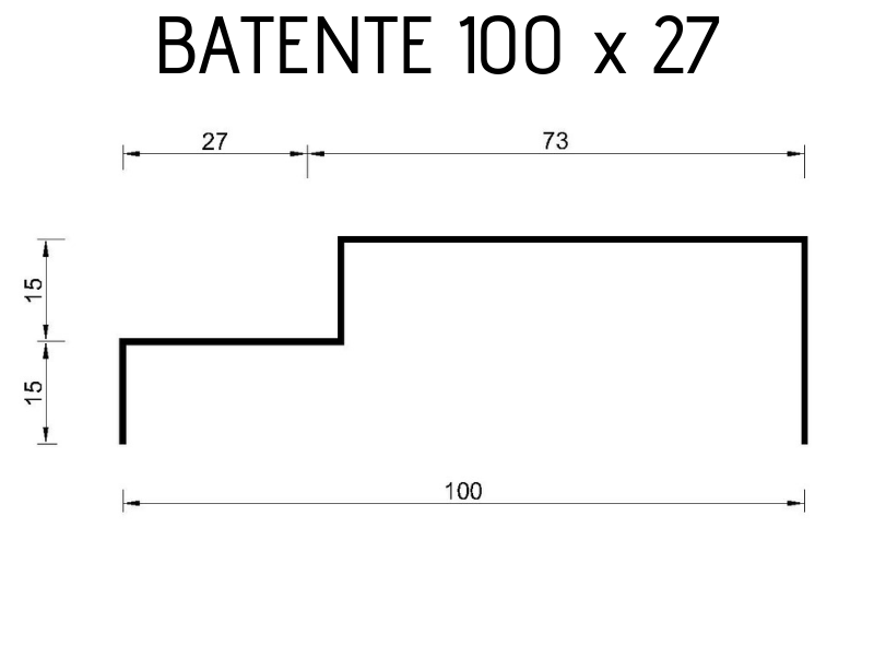 Batente 100 x 27 #18 - 3 metros 