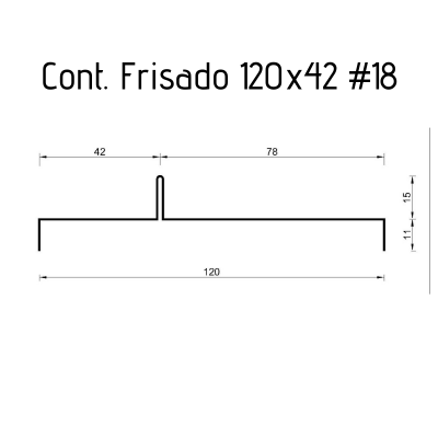 Contorno Frisado 120 x 42 #18 - 3 metros
