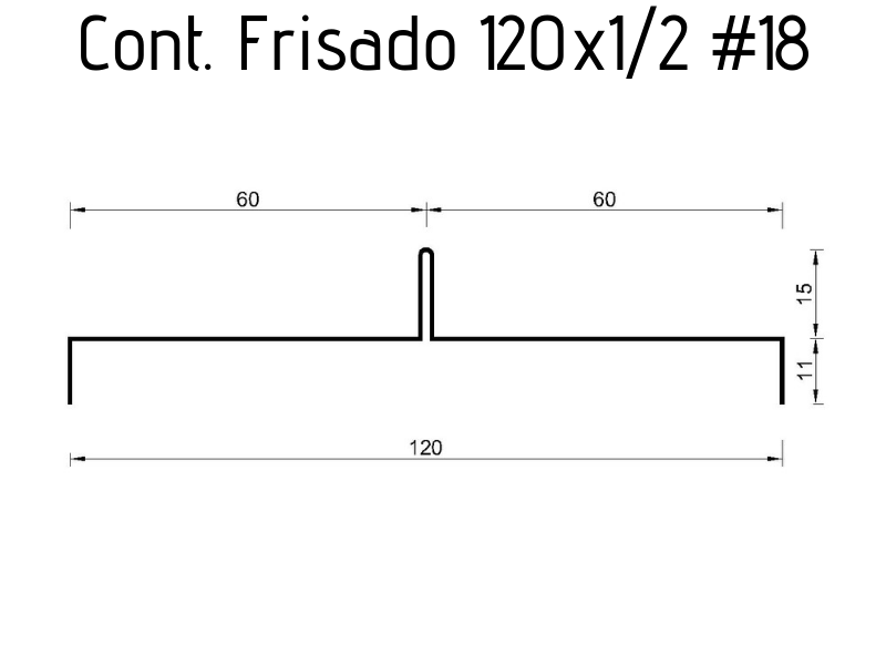 Contorno Frisado 120 x 1/2 #18 - 3 metros