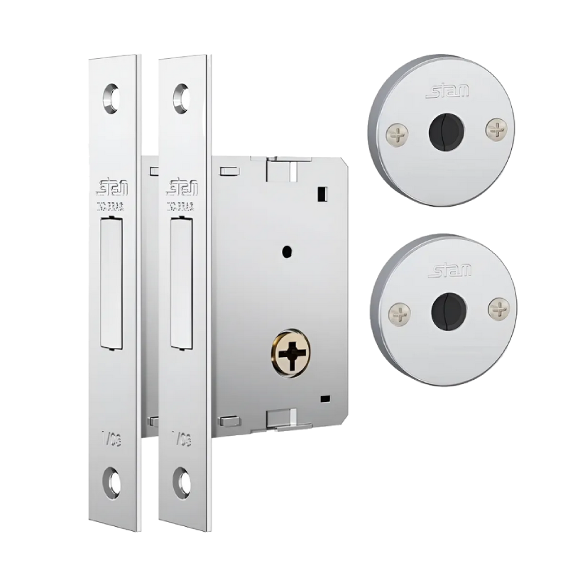 Par de Fechaduras Tetra Externas Stam - Linha 1001 a 1004 - Espelho Inox