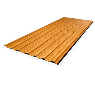 Perfil Telha Trapezoidal TP Simples em Aço Pré-pintado Madeirado
