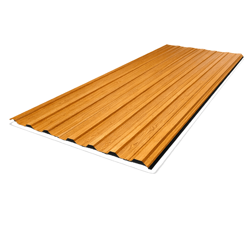 Perfil Telha Trapezoidal TP Simples em Aço Pré-pintado Madeirado