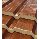 Telha Sanduíche 0,43mm Galvalume Madeirado com EPS